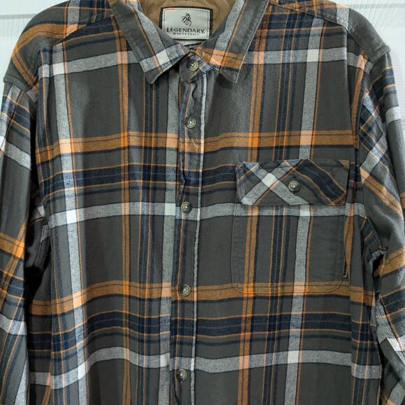 Legendary Whitetails Men's Buck Camp Flannel Shirt, Brown Plaid, XL, Long Sleeve - Picture 3 of 16